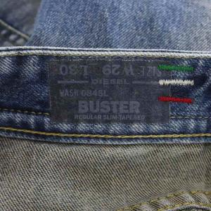 DIESEL BUSTER ダメージ デニムパンツ ジーンズ テーパード スリム ボタンフライ W29 L30 青 ブルー