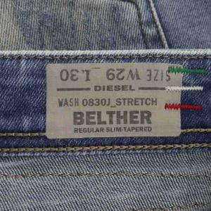 DIESEL BELTHER ダメージ デニムパンツ ジーンズ テーパード ボタンフライ W29 L30 青 ブルー