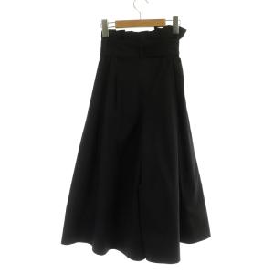 M'S GRACY ワイドパンツ ハイウエスト ジッパーフライ リボンベルト付き 38 黒 ブラック