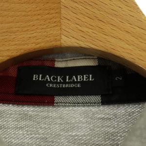 BLACK LABEL CRESTBRIDGE 半袖 ポロシャツ カットソー ロゴ スリット コットン 2 グレー