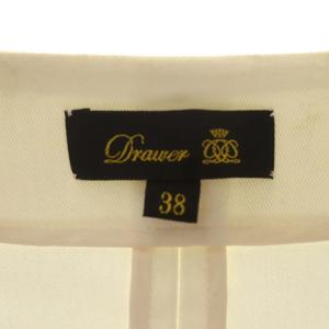 Drawer ジップアップジャケット ノーカラー 38 白 ホワイト