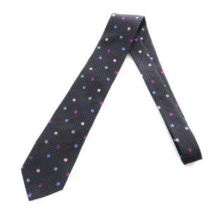PAUL SMITH ネクタイ レギュラータイ マルチドット柄 シルク 黒 ブラック