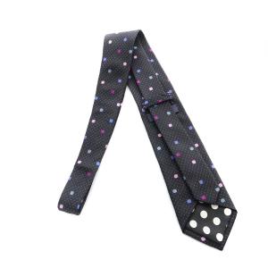 PAUL SMITH ネクタイ レギュラータイ マルチドット柄 シルク 黒 ブラック