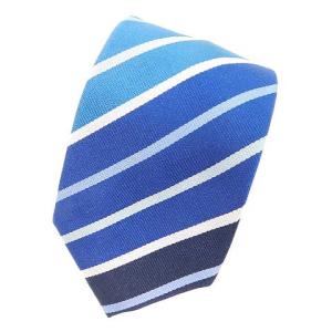 ネクタイ レギュラータイ マルチストライプ シルク 紺 青 ネイビー ブルー