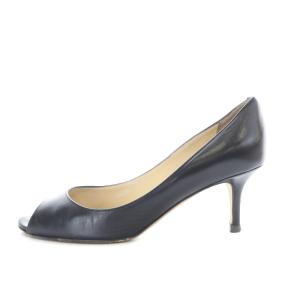 JIMMY CHOO オープントゥパンプス ハイヒール ラウンドトゥ 35.5 22.5cm 黒 ブラック