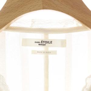 ISABEL MARANT ETOILE レースノーカラーブラウス 長袖 ストライプ シアー 34 オフホワイト