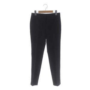 FIAウール混パンツ テーパード スリム センタープレス ジッパーフライ 00 黒 ブラック