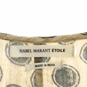 ISABEL MARANT ETOILE カットソー Vネック ドット柄大 半袖 36 ベージュ ブラック