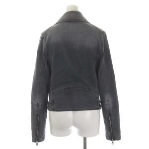 DIESEL デニムライダースジャケット ブルゾン ジップアップ ストレッチ XS グレー