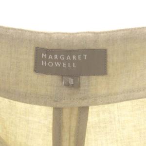 MARGARET HOWELL カシミヤウールクロップドパンツ ワイドパンツ カシミヤ混 3 イエローベージュ