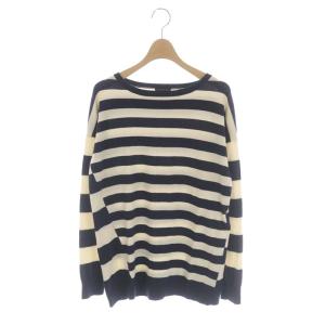 TOLLIE FSボーダークルーネックニット セーター 長袖 S ダークネイビー アイボリー