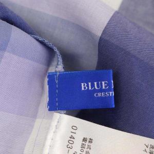 BLUE LABEL CRESTBRIDGE 23SS クレストブリッジチェック ソフティーボイルブラウス プルオーバー 半袖 36 青 ブルー マルチカラー