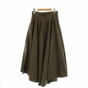 MADISONBLUE TUCK VOLUME SKIRT タック ボリュームスカート フレア ロング フィッシュテール 00 カーキ