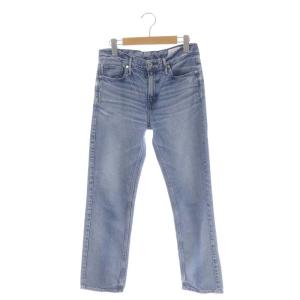 THE LIPSTICK デニムパンツ ジーンズ ストレート ロゴボタン 24 水色 ライトブルー