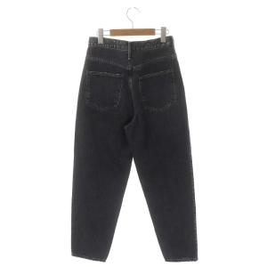 upper hights ×東原妙子 THE FIG デニムパンツ ジーンズ テーパード ダメージ加工 24 黒 ブラック