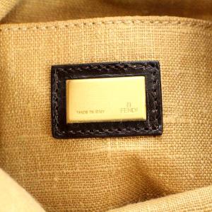 FENDI ハンドバッグ ズッカ柄 キャンバス レザー ブラウン