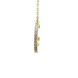 AHKAH シングルピアス Au750 K18 YG ダイヤモンド DIAMOND 0.1ct イエローゴールド