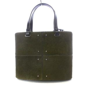 TOD'S ハンドバッグ ショルダーバッグ 2way 斜め掛け ミニ スタッズ ハラコ カーキ