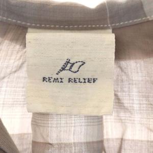 REMI RELIEF CHECK 2WAY SHIRT カシュクール ヴィンテージライク F モカベージュ