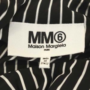 Martin Margiela 6 MM6 メゾンマルジェラ 21SS ケープ風ワンピース ロング 七分袖 S 黒 白 ブラック ホワイト