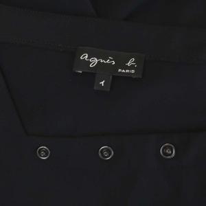 agnes b. タイトワンピース ひざ丈 ミディ丈 ショートポンチョ 1 黒 ブラック