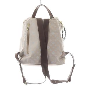 russet リュックサック デイパック ナイロン レザー モノグラム グレージュ 水色 ライトブルー