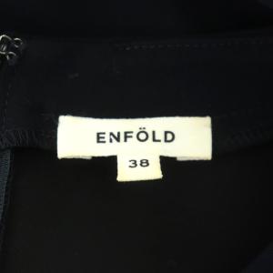 ENFOLD クルーネックバックジップカットソー 長袖 チュニック プルオーバー 38 紺 ネイビー