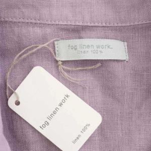 fog linen work リネン ショートスリーブ シャツワンピース ロング 半袖 紫 パープル