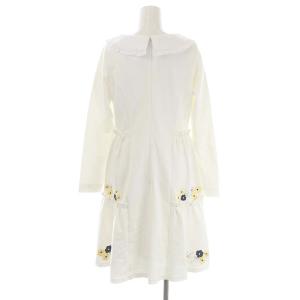 Chesty 21SS ティアード刺繍ワンピース ロング 長袖 付け襟 0 白 ホワイト マルチカラー