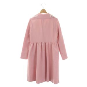 Chesty フラワーコート スプリングコート ロング ビジュー装飾 スパンコール装飾 スナップボタン 0 ピンク