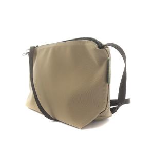 Hervé Chapelier ナイロンスクエアショルダー バッグ 無地 S グレージュ 2884N