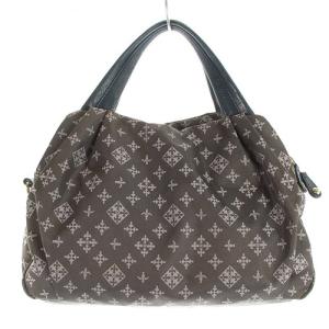 russet モノグラム ナイロン レザー ハンドバッグ トートバッグ 茶色 ブラウン 紺 ネイビー