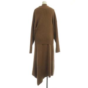 CASA FLINE 19AW カーディガンセットニットワンピース ロング セットアップ 上下 F 茶 ブラウン