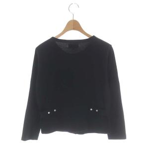 agnes b. CARDIGAN カーディガンプレッション 長袖 クルーネック 2 黒 ブラック