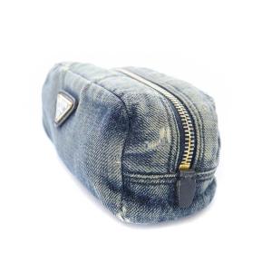 PRADA コスメ ポーチ 小物入れ デニム インディゴ