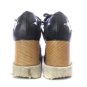 STELLA McCARTNEY エリス スター ELYSE STAR シューズ プラットフォーム 厚底 フェイクレザー 36.5 23.5cm 黒 ブラック