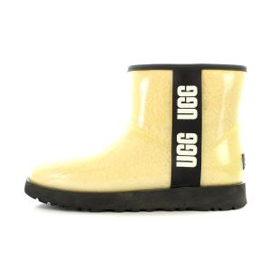 UGG australia Classic Clear mini ショートブーツ ムートン クリア 25cm 白 ホワイト 黒 ブラック