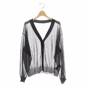 23SS Sheer Cardigan カーディガン シアー 長袖 Vネック ダークブラウン