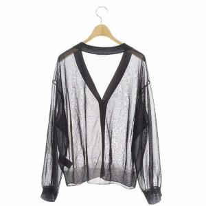 L'Appartement 23SS Sheer Cardigan カーディガン シアー 長袖 Vネック ダークブラウン