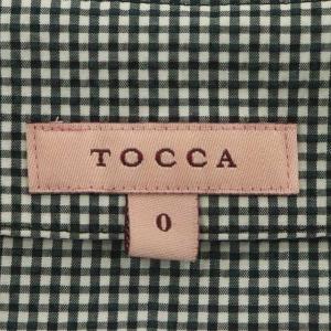 TOCCA チェック シャツワンピース ひざ丈 半袖 0 黒 白 ブラック ホワイト