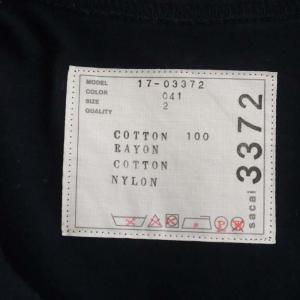 sacai レース切替 カットソー 半袖 花柄 2 紺 ネイビー 濃紺 ダークネイビー 17-03372