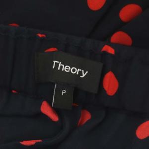 Theory RAOKA ドット柄パンツ ワイドパンツ イージー シアー P 紺 ネイビー 赤 レッド