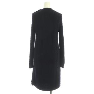 POLO RALPH LAUREN ニットワンピース 膝丈 長袖 ケーブル ウール XS 紺 ネイビー