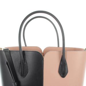 kate spade new york 二コラバイカラー ショルダーバッグ ハンドバッグ 2way レザー ロゴ ピンク 黒 ブラック PXRUA243