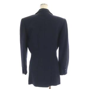 Christian Dior セットアップ 上下 ウール ジャケット ミドル丈 総裏地 タイトスカート ミニ 40/6 紺 ネイビー