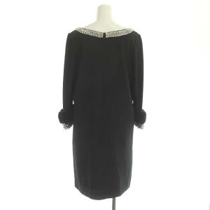 Diagram GRACE CONTINENTAL ビジューファーカフスワンピース ミニ 八分袖 38 黒 ブラック