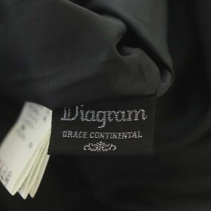 Diagram GRACE CONTINENTAL ビジューファーカフスワンピース ミニ 八分袖 38 黒 ブラック