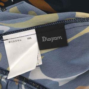 Diagram GRACE CONTINENTAL 21AW キカパターンプリントワンピース ロング ティアード ノースリーブ バンドカラー 36 紺 ネイビー マルチカラー