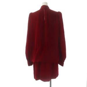 MARC JACOBS Velvet Mock-Neck Blouson Dress ドレス ワンピース 膝丈 ベロア 長袖 6 赤 レッド