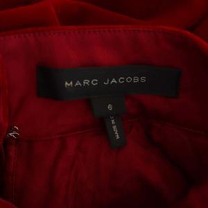 MARC JACOBS Velvet Mock-Neck Blouson Dress ドレス ワンピース 膝丈 ベロア 長袖 6 赤 レッド